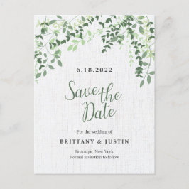 Grünanlagen und Blätter Ankündigungspostkarte