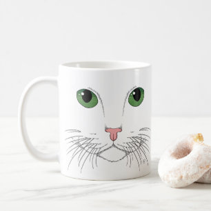 Grünäugige Katze Kaffeetasse