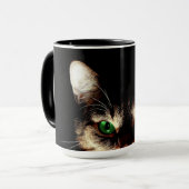 Grünäugige Katze Kaffeetasse (Vorderseite Links)