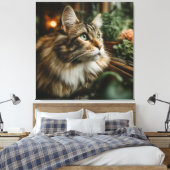 Grünaugiger Fluffiger Tigerkater Leinwanddruck (Insitu (Schlafzimmer))