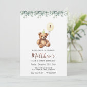 Grünbär JEDES ALTER Geburtstag Einladung (Stehend Vorderseite)