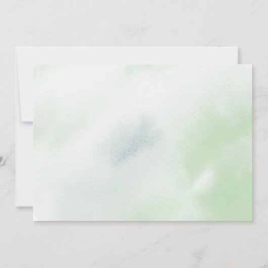 Grünbärenballon Gender Neutral Baby Dusche Einladung (Rückseite)