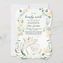 Grünbärengeschlecht - Neutral-Gelb-Babydusche Einladung