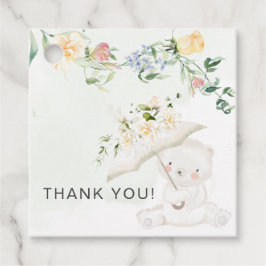 Grünbärengeschlecht - Neutral-Gelb-Babydusche Geschenkanhänger