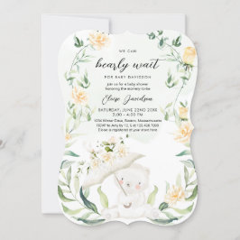 Grünbärengeschlecht - Neutral-Gelbe Babydusche I Einladung