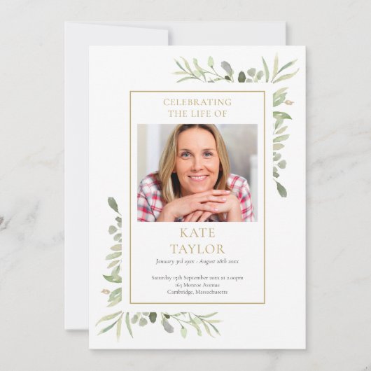 Grünbeerdenkliche Reihenfolge des Dienstprogramms Einladung (Vorderseite)