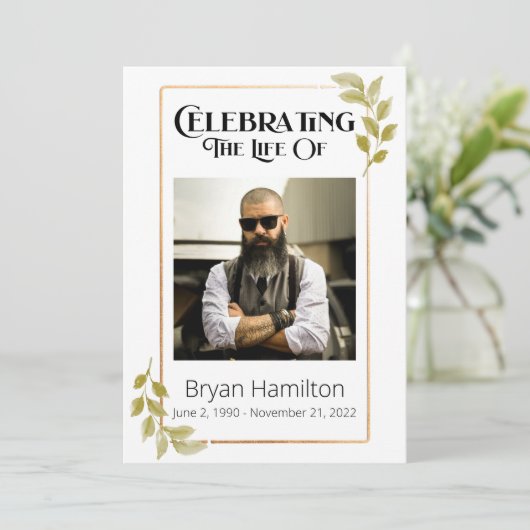 Grünbeerdenkliche Reihenfolge des Dienstprogramms Einladung (Stehend Vorderseite)