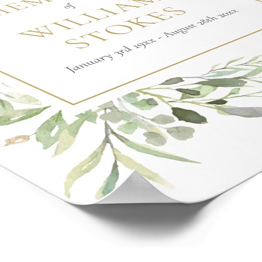 Grünbeerdigung als Gedächtniszeichen Poster (Ecke)