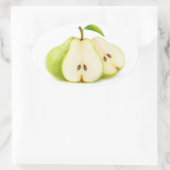 Grünbirnen Ovaler Aufkleber (Tasche)