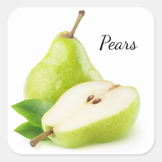 Grünbirnen Quadratischer Aufkleber (Vorderseite)