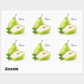 Grünbirnen Quadratischer Aufkleber (Blatt)