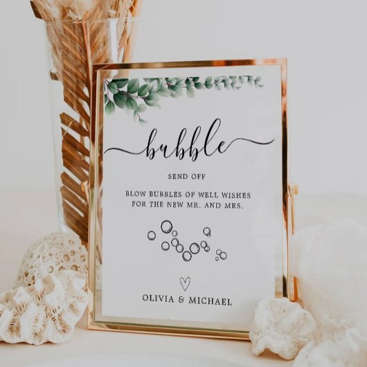 Grünblase absenden Zeichen, Hochzeit, Sockelschild