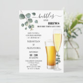 Grünblasen und Brausekupf Dusche Einladung (Stehend Vorderseite)