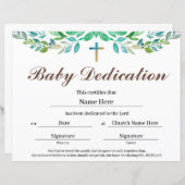Grünblatt Baby Dedication Certificate (Vorne/Hinten)