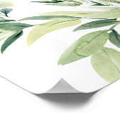 Grünblattkranz Hochzeitskarte Poster (Ecke)