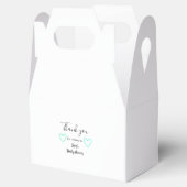 Grünblau pastellfarbene Babydusche minimal essbar Geschenkschachtel (Geöffnet)