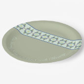 Grünblau und Aquamarin Pappteller (Schrägansicht)