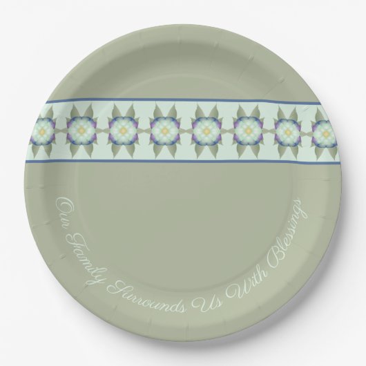 Grünblau und Aquamarin Pappteller (Vorderseite)