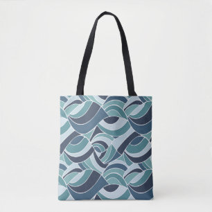 Grünblaue & Blaue Meereswellen-Schultertasche Tasche