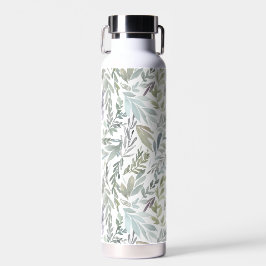 Grünblaue botanische Aquarellmalerei Trinkflasche