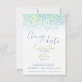 Grünblaue moderne Kunst verändert das Datum der Ho Save The Date (Vorderseite)