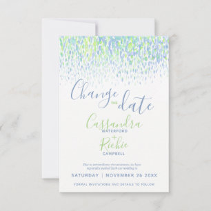 Grünblaue moderne Kunst verändert das Datum der Ho Save The Date