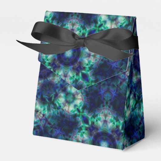 Grünblaue Ornamente Geschenkschachtel (Vorderseite)