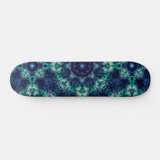 Grünblaue Ornamente Skateboard (Horizontal)