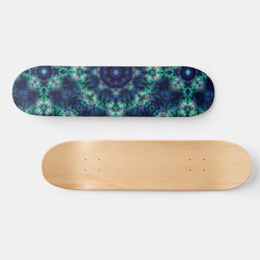 Grünblaue Ornamente Skateboard (Horizontal)