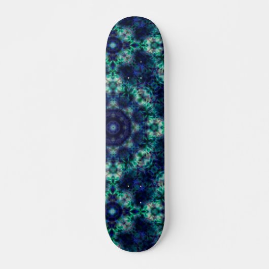 Grünblaue Ornamente Skateboard (Vorne)