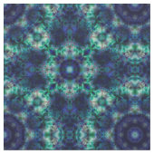 Grünblaue Ornamente Stoff (Nahaufnahme)