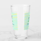 Grünblaue Pastell-Aquarell-Brautparty-Name da Glas (Links)