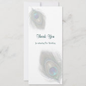 Grünblaue Pfauenfeathers Menü Einladung (Rückseite)