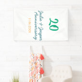 Grünblauer 20. Jahrestag Name Datum Orange Banner (Insitu)