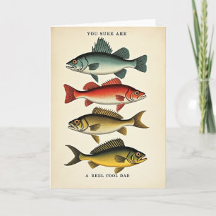 Grünblauer Fisch Vatertagskarte Karte