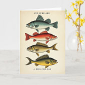 Grünblauer Fisch Vatertagskarte Karte (Gelbe Blume)