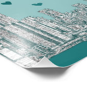 Grünblaues NYC-Valentin Fotodruck (Ecke)