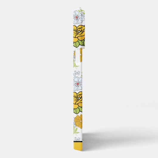 Grünblüte Blumenmuster personalisierter Name iPhone Hülle (Rechte Seite)