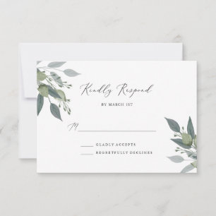 Grünbouquet RSVP Karte