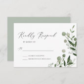 Grünbouquet RSVP Karte (Vorne/Hinten)