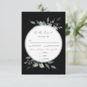 Grünbouquet RSVP Karte (Stehend Vorderseite)