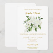Grünbouquet Spanische Hochzeit Einladung (Vorne/Hinten)