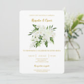 Grünbouquet Spanische Hochzeit Einladung (Stehend Vorderseite)