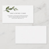 Grünbranchenverschlusskarte Begleitkarte (Vorne/Hinten)