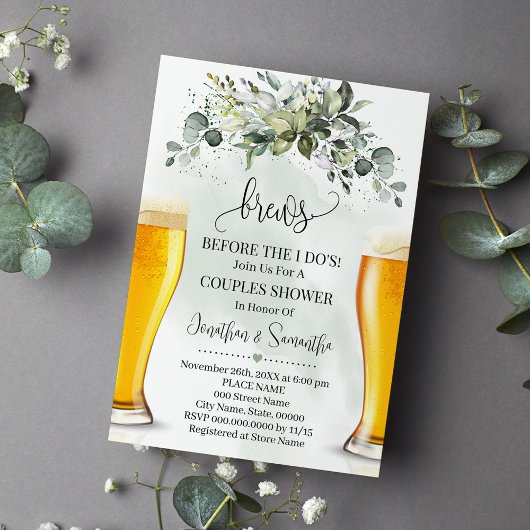 Grünbrauen bevor ich Paare Dusche Einladung