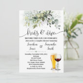 Grünbrauen und Weinkellner Dusche Einladung (Stehend Vorderseite)