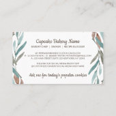 Grünbraun Rustikale Blume Rollbäckerei Button Visitenkarte (Rückseite)