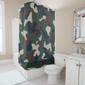 Grünbraune Camouflage Duschvorhang (Beispiel)