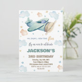 Grünbraune Flugzeuge Einladung zum Geburtstag (Stehend Vorderseite)