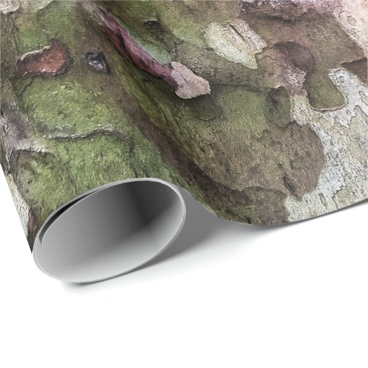Grünbraune, getarnte Camouflage aus gebrühtem Holz Geschenkpapier (Rolleneckpunkt)